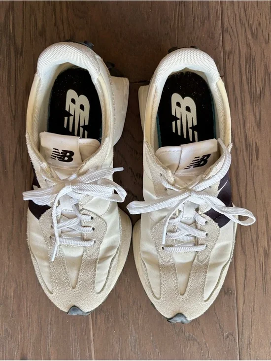 New Balance 327 Sea Salt with White & Black W7 - Picture 7 of 12